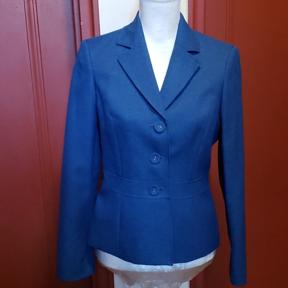 EVAN -PICONE BLUE 2-PC LINED PANTS SUIT SIZE 4 - Picture 2 of 16